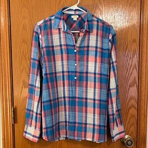 J. Crew Blue and Pink Popover